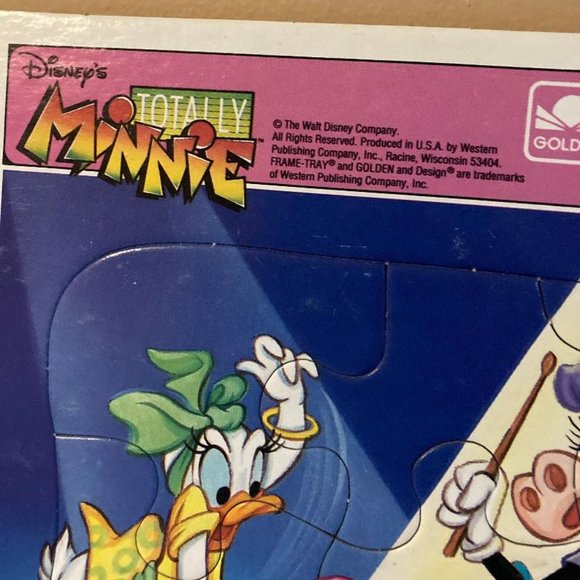 Vintage Walt Disney Totally Minnie & Friends Golden Frame Tray Puzzle - Picture 2 of 3